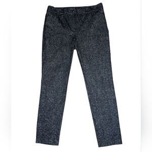 LOFT The Sutton Skinny Polished Workwear Black Metallic Tweed Ankle Pants Sz 10